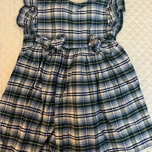 Bella Bliss Plaid Ruffle Sleeve Kids Dress